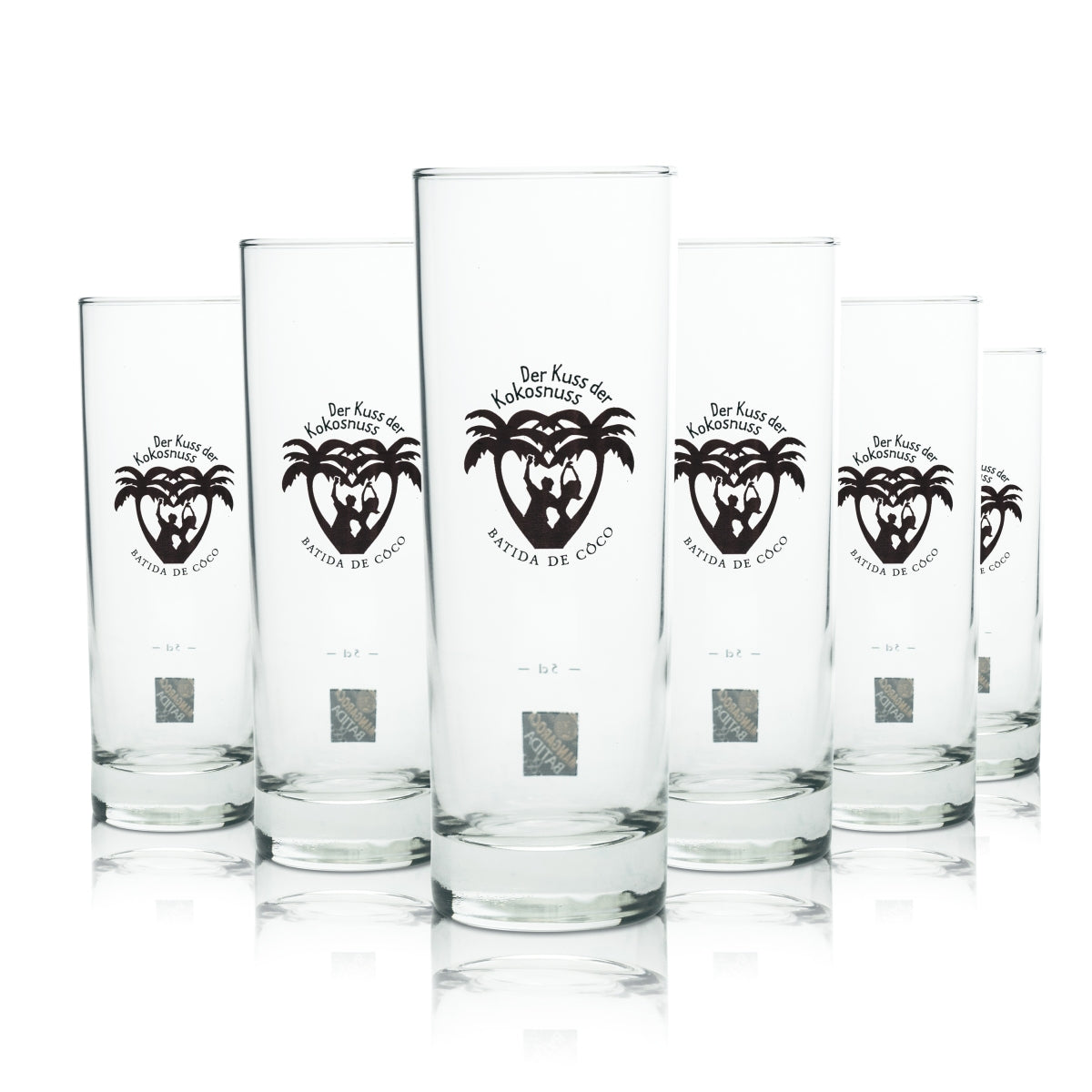 6x Batida de Coco Glas 0,24l Tumbler Longdrink Cocktail Gläser Gastro Geeicht