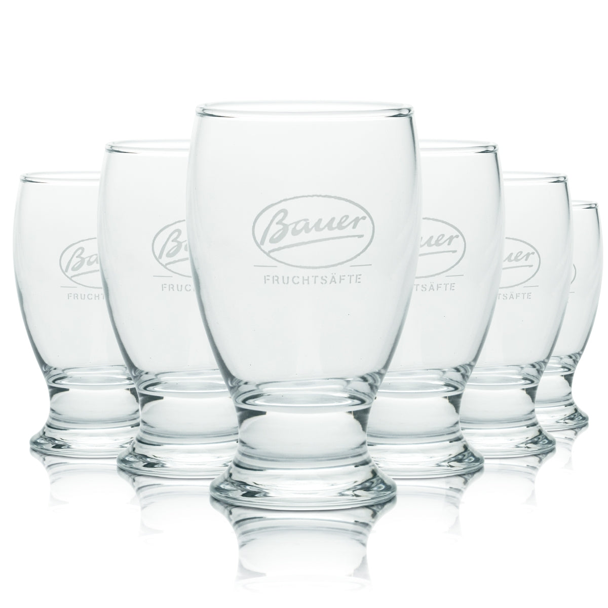 6x Bauer Glas 0,12l Tumbler Becher Pokal Gläser Frucht Saft Wasser Limo Schorle