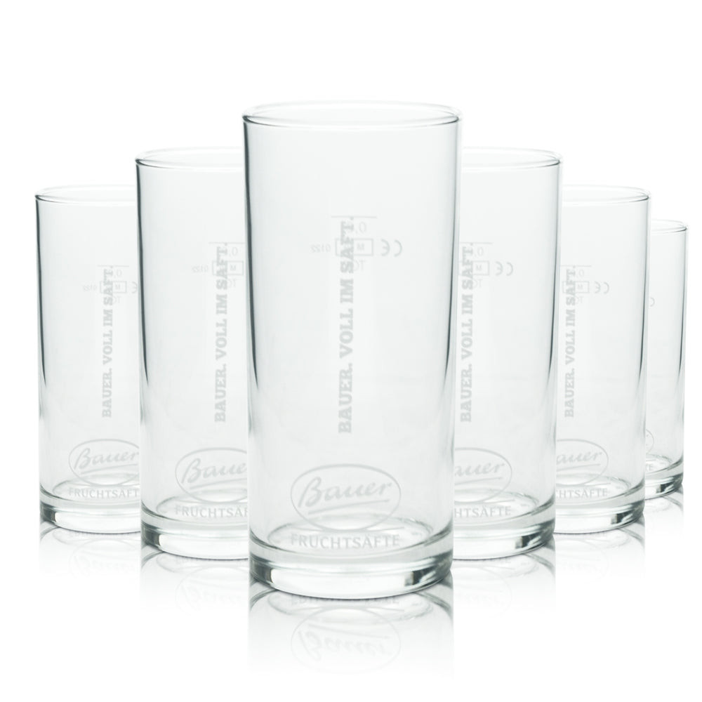 6x Bauer Saft Glas 0,2l Longdrink Amsterdam Becher Cocktail Gläser Gastro Bar