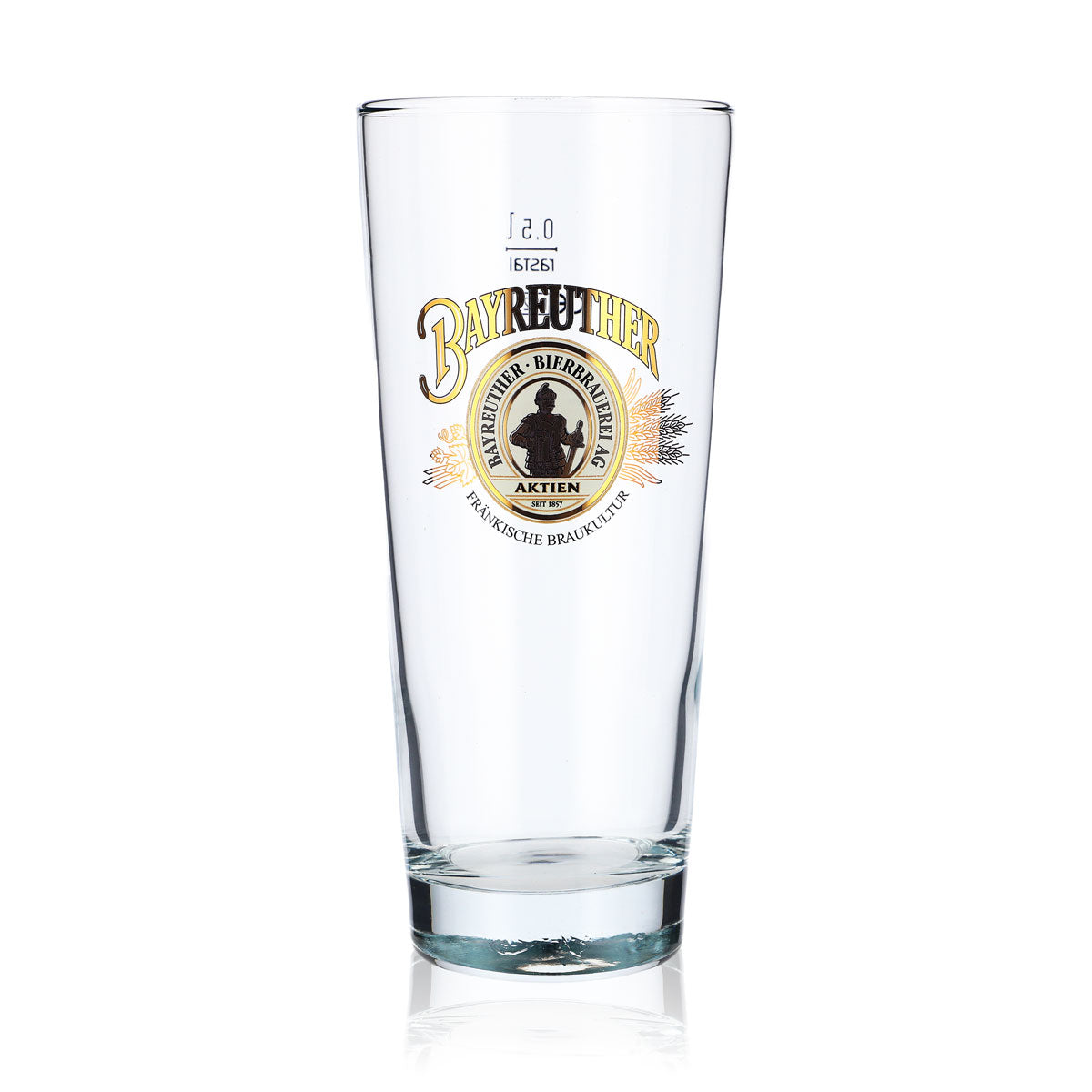 6x Bayreuther Bier Willibecher 0,5l Biergläser Frankonia Becher goldenes Logo – Ansicht 2