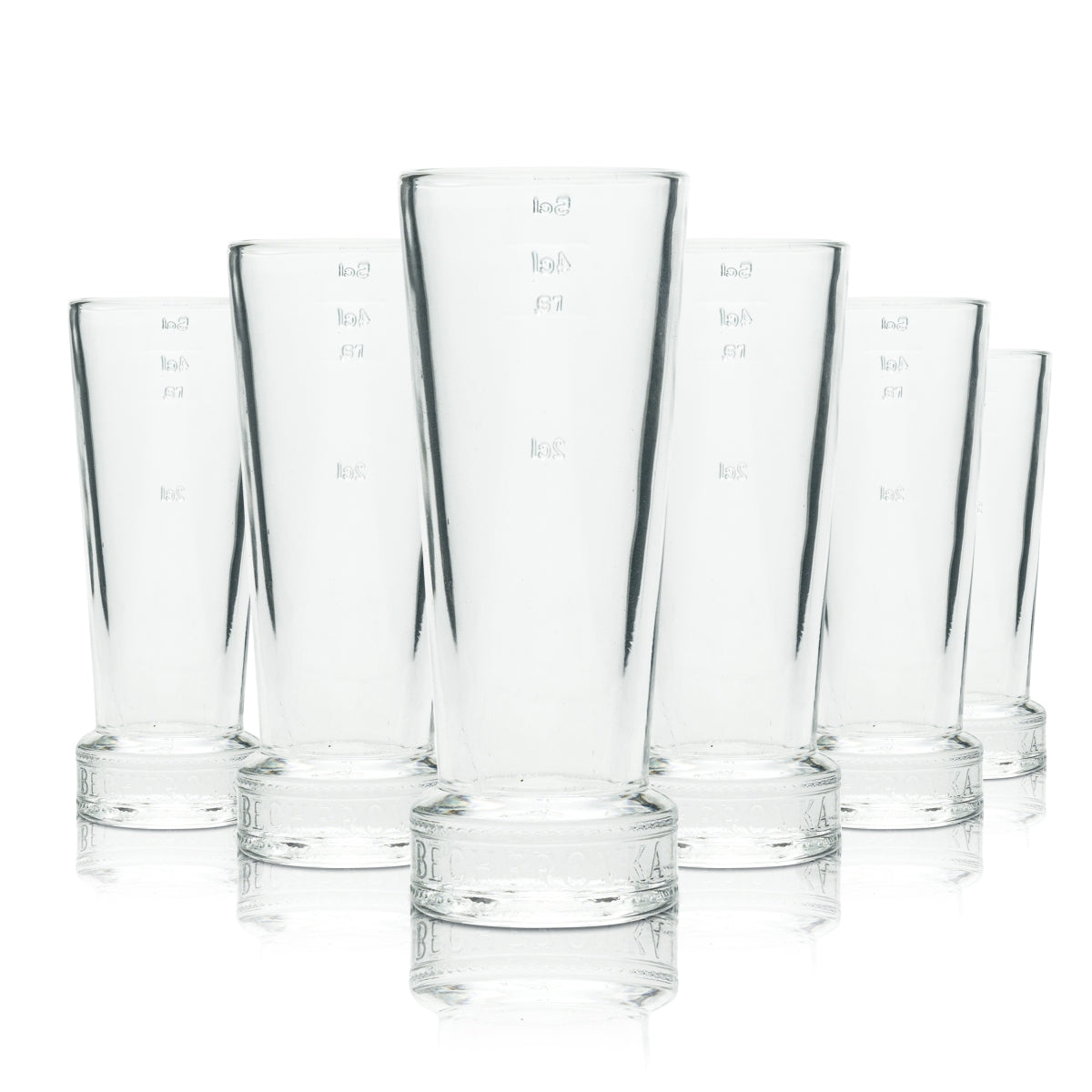 6x Becherovka Vodka Glas 4cl Shot Gläser Schnaps Kurze Stamper Relief Kristall