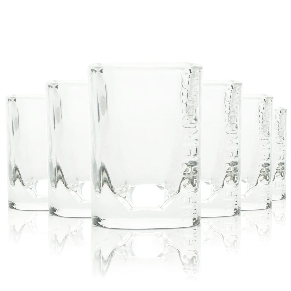6x Becherovka Wodka Glas 4cl Shot Gläser Kurze Schnaps Stamper Gastro Eiche