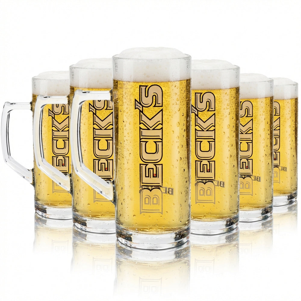 6x Becks Bier Glas 0,3l Krug Donau Sahm