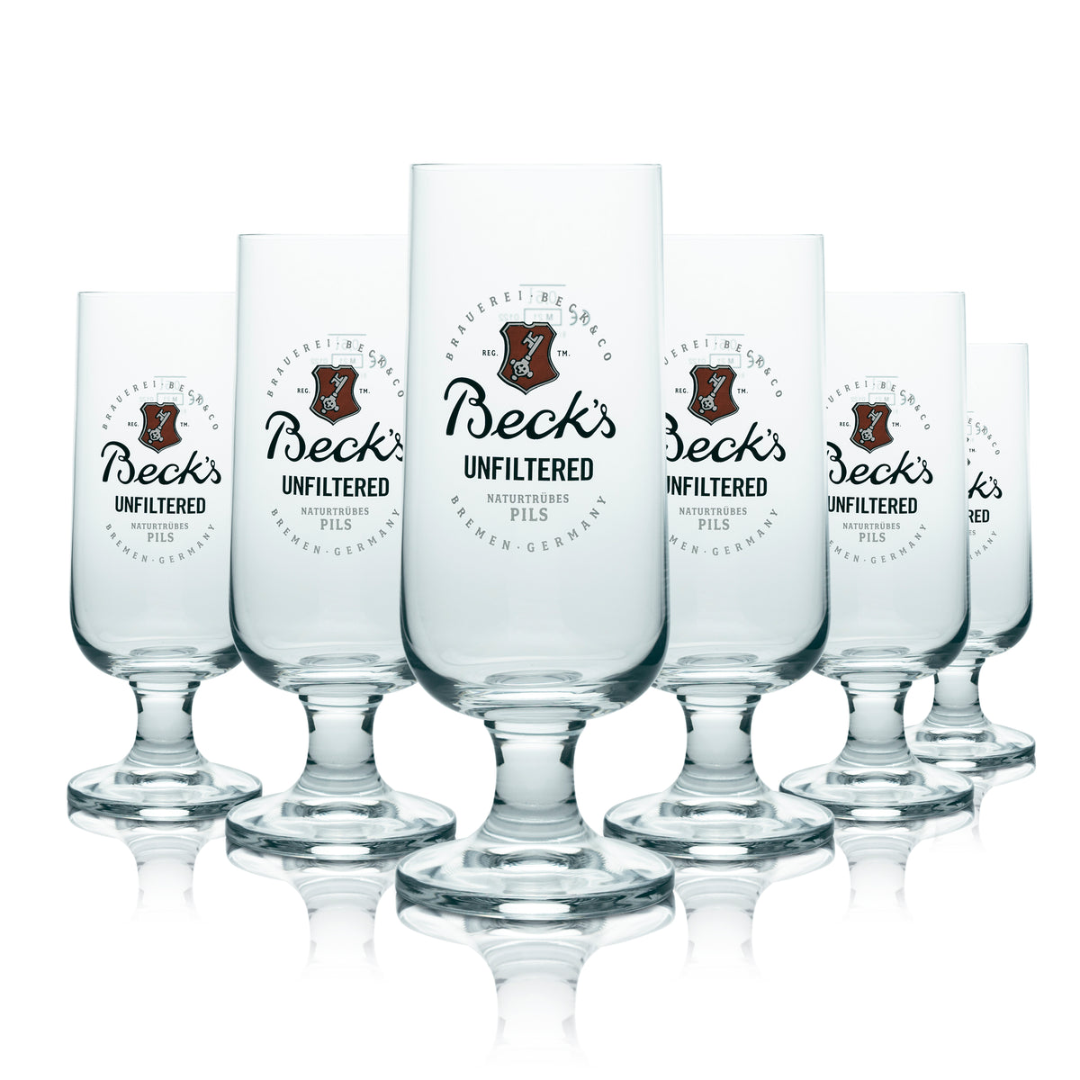6x Becks Bier Glas 0,5l Pokal Biergläser "Unfiltered"-Edition neu – Ansicht 3