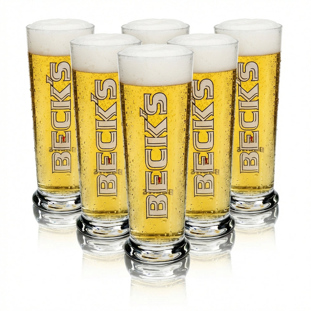 6x Becks Bier Glas Biergläser Gläser 0,3l Cup Glas Seattle Sahm