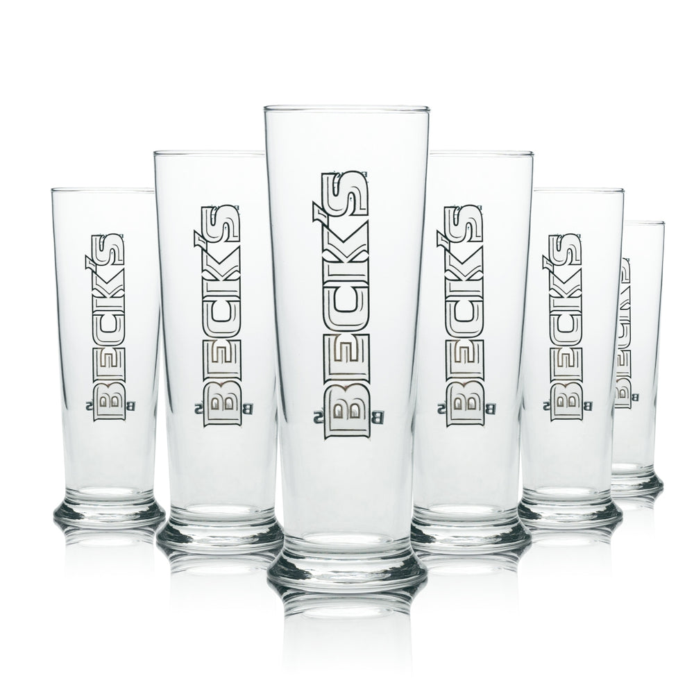 6x Becks Bier Glas Seattle 0,2l Sahm Tulpe Gläser Brauerei Pokal Cup Gastro Bar