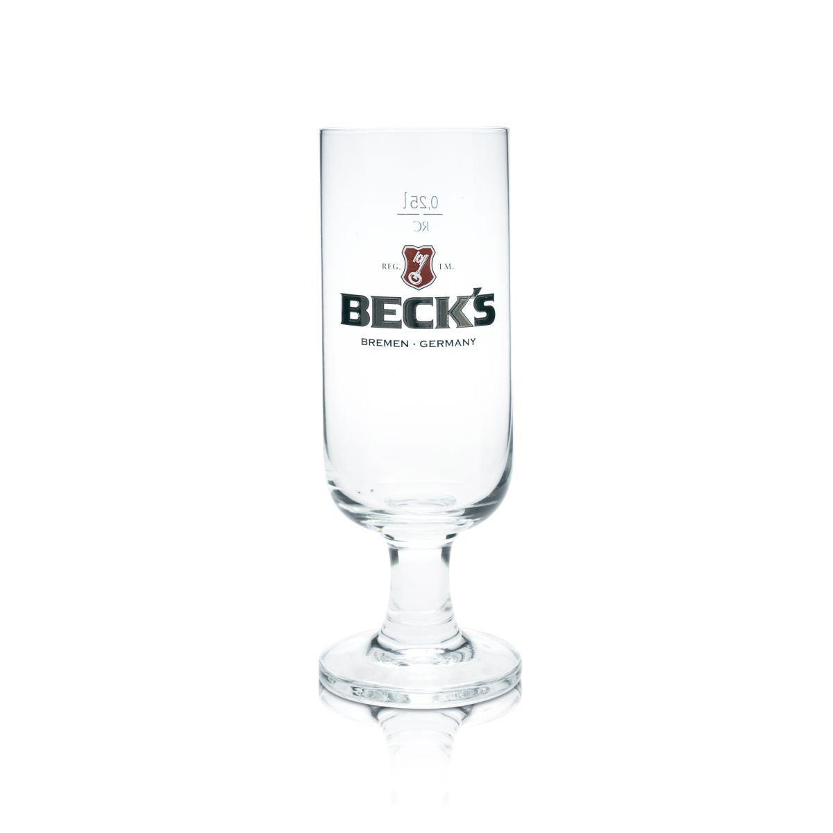 6x Becks Bierglas 0,25l Pokalglas Pilstulpe Gläser Set Brauerei Gastro Geeicht – Ansicht 2