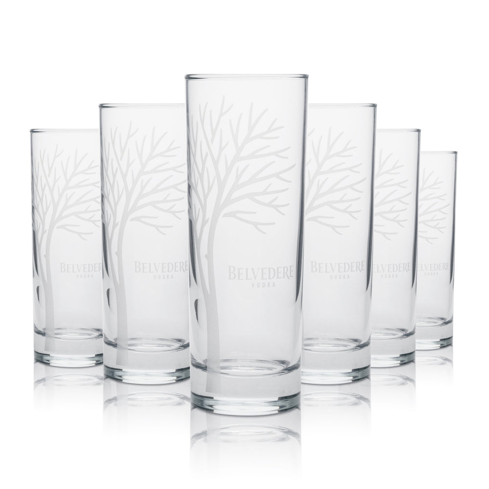 6x Belvedere Glas 0,3l Highball Longdrink Gläser Set Cocktails Premium Vodka