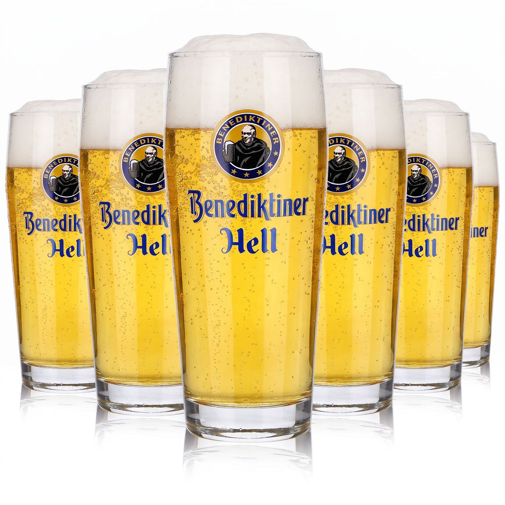 6x Benediktiner Bier Glas 0,5l Becher "Hell" Sahm