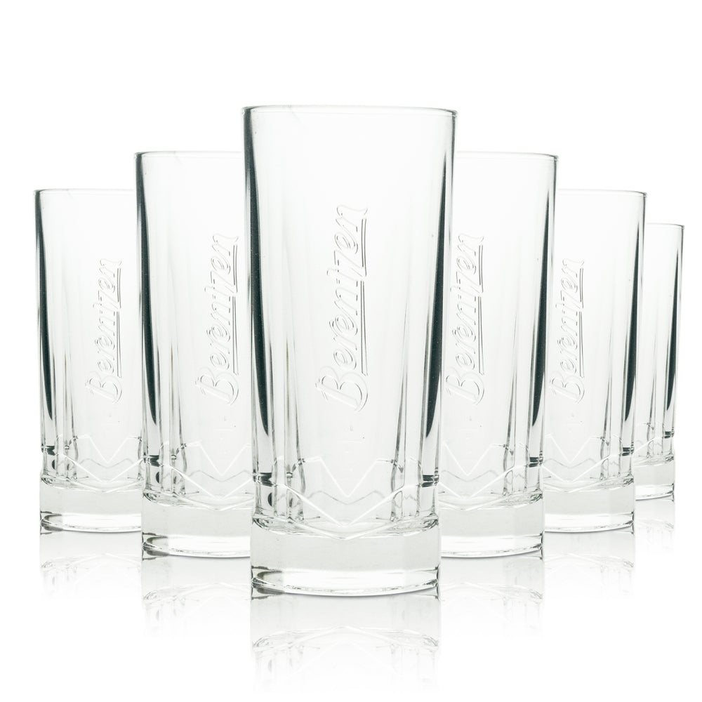 6x Berentzen Likör Glas Longdrink 8-eckig 200ml