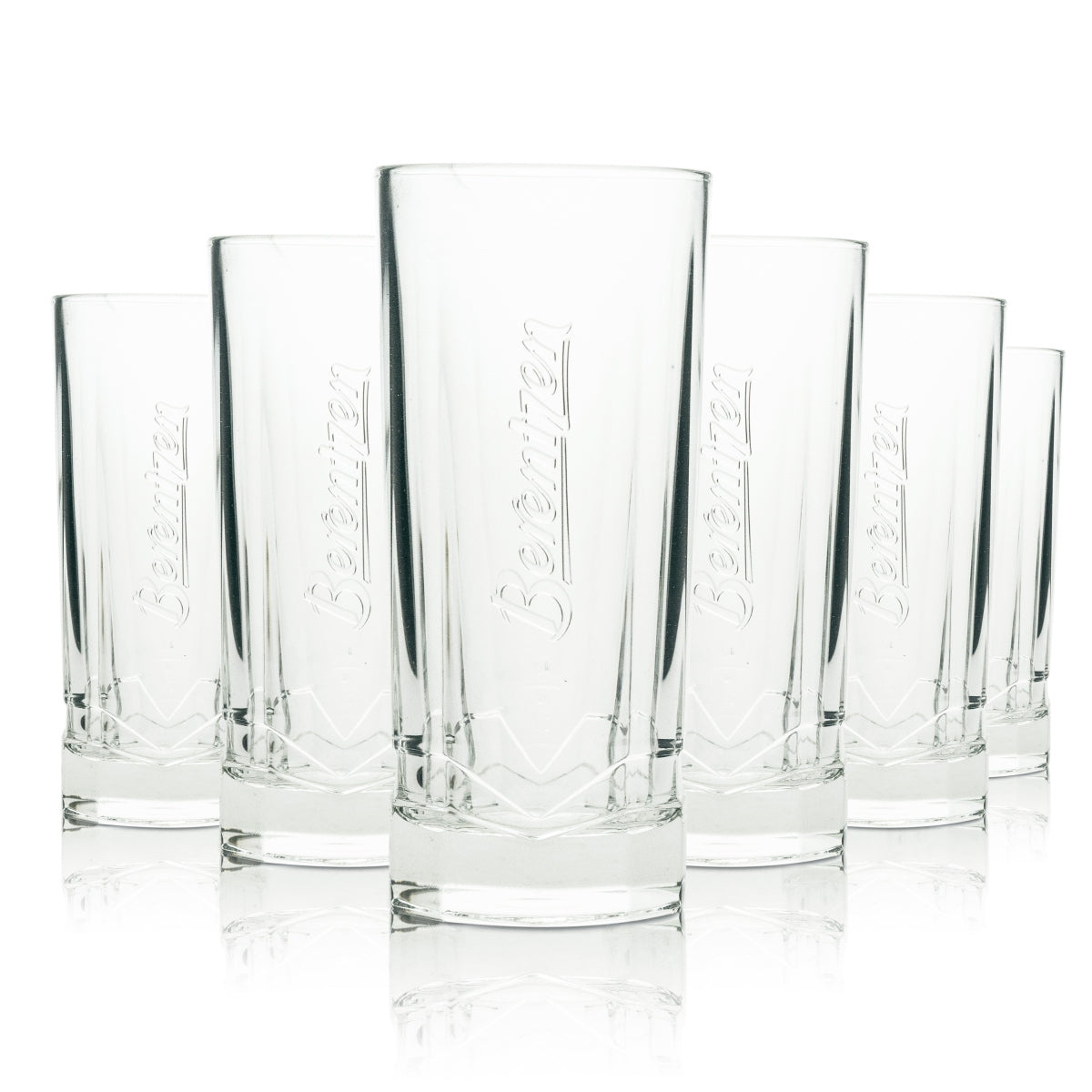 6x Berentzen Likör Glas Longdrink 8-eckig 200ml