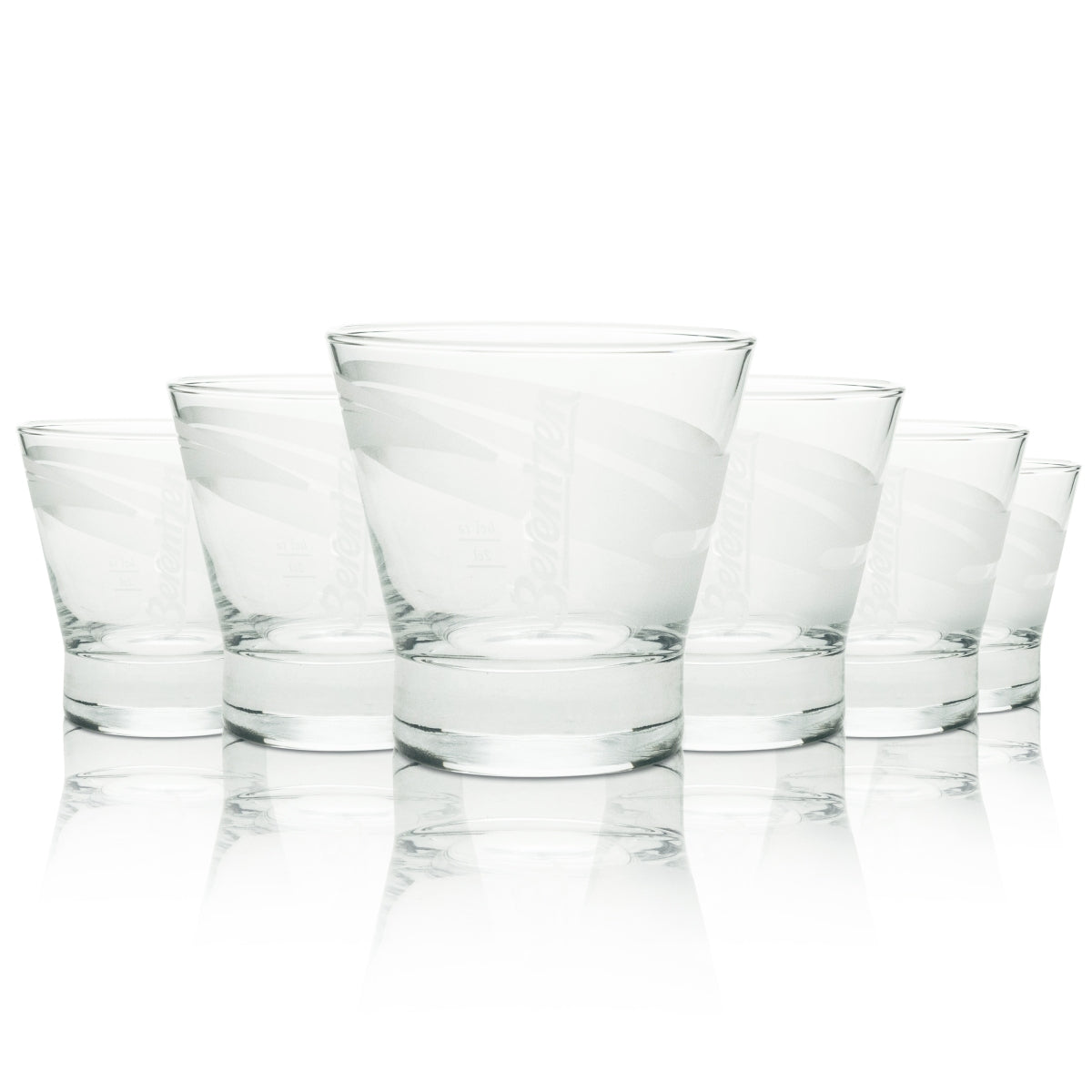 6x Berentzen Likör Glas Tumbler Schrift horizontal 0,25l Rastal