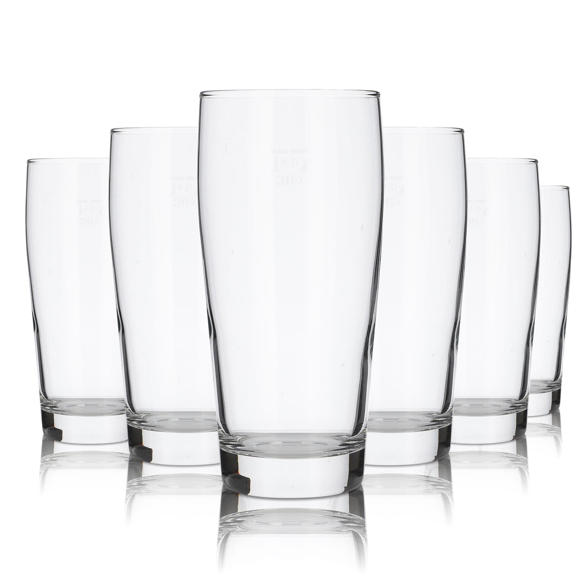 6x Bier Glas 0,4l Willibecher Gläser Set Blanko Ohne Logo Gastro Geeicht Arcoroc – Ansicht 5