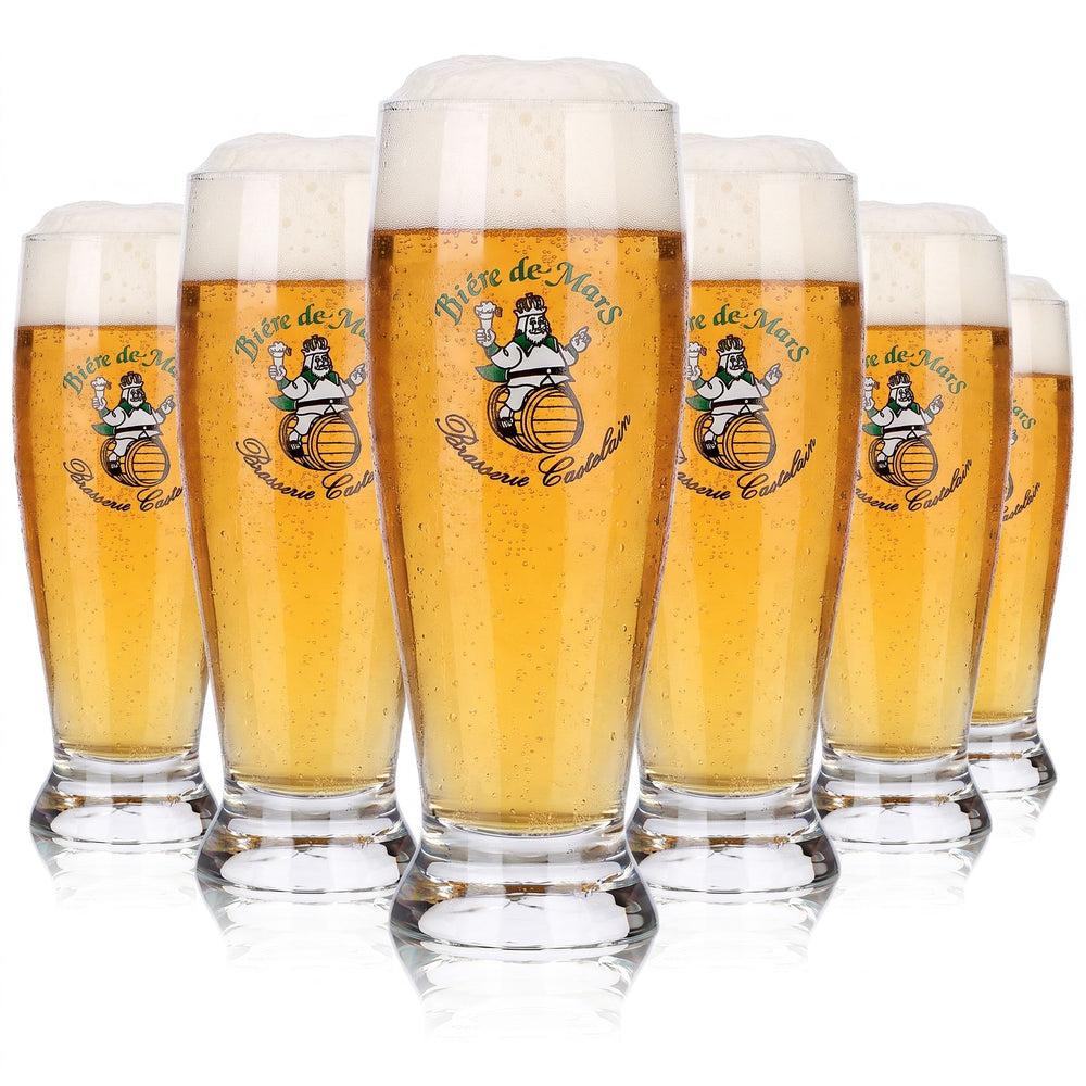 6x Biere de Mars Glas 0,25l Pokal Brasserie Castelain