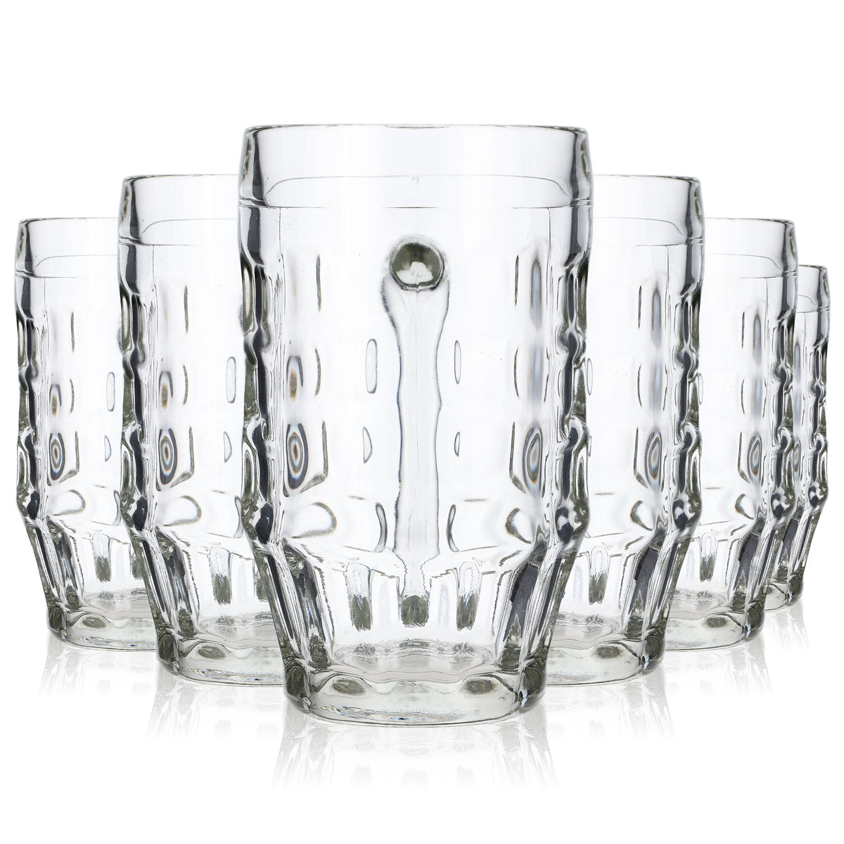6x Bierkrug Glas 0,5l Gläser Seidel Humpen Krug Blanco Malles – Ansicht 7