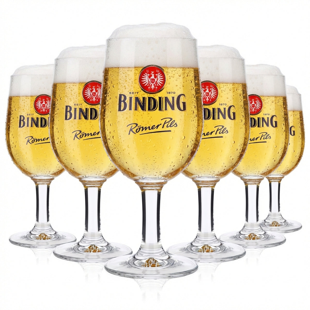 6x Binding Bier Glas 0,3l Biergläser Pokalglas Kelchglas Stiel Römer Pils