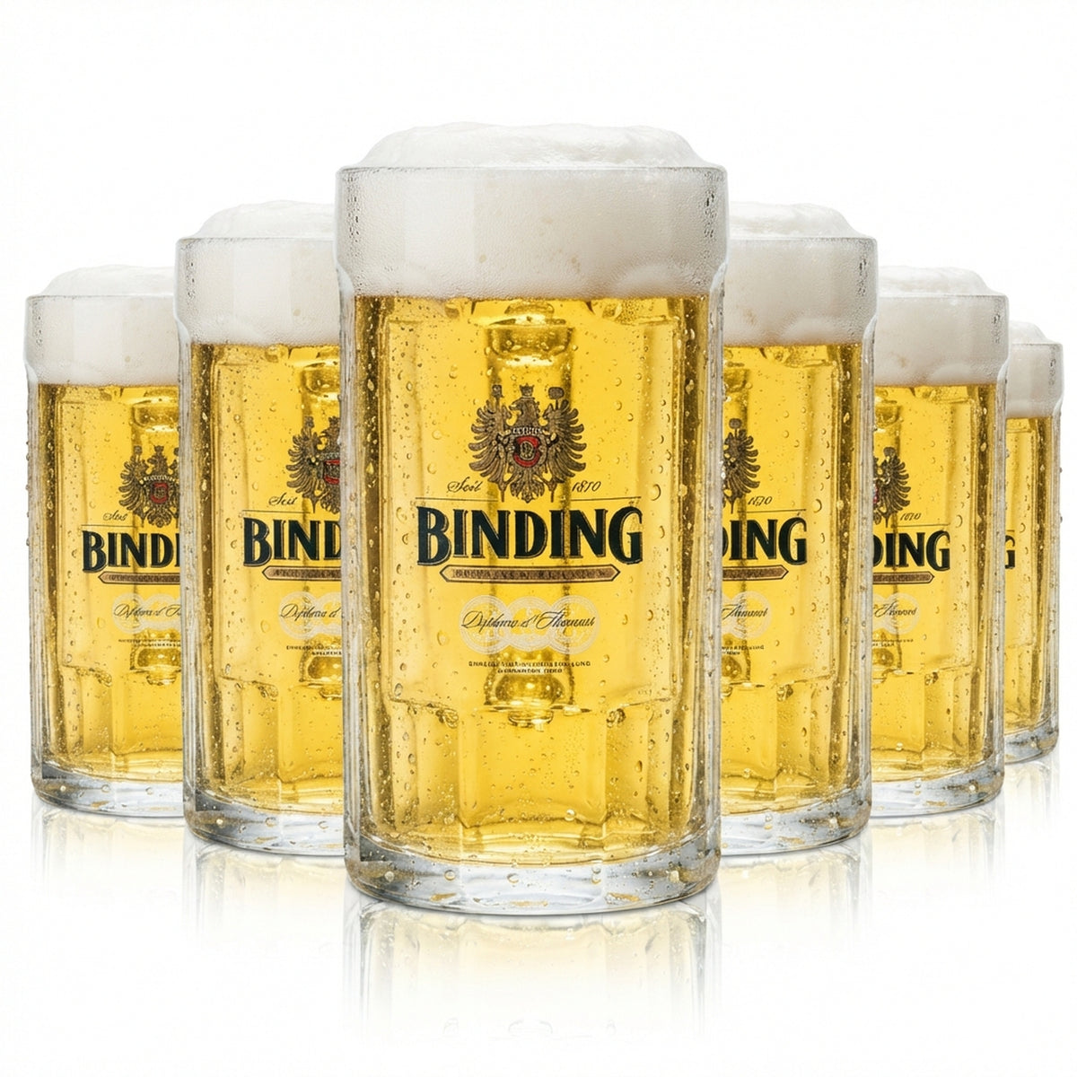 6x Binding Bier Glas 0,4l Krug Humpen Seidel Gläser Gastro Kneipe Diplom Pils