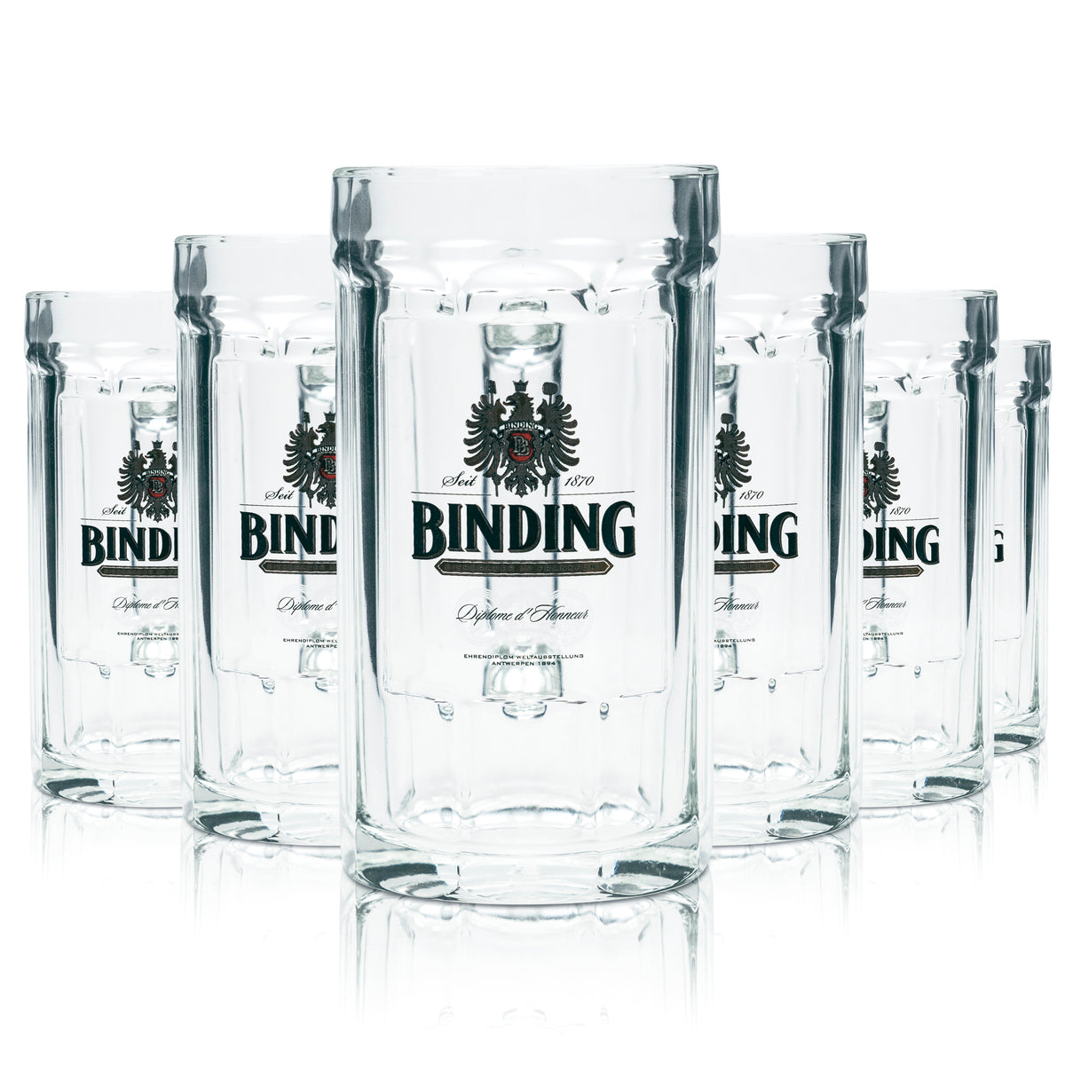 6x Binding Bier Glas 0,4l Krug Humpen Seidel Gläser Gastro Kneipe Diplom Pils – Ansicht 4
