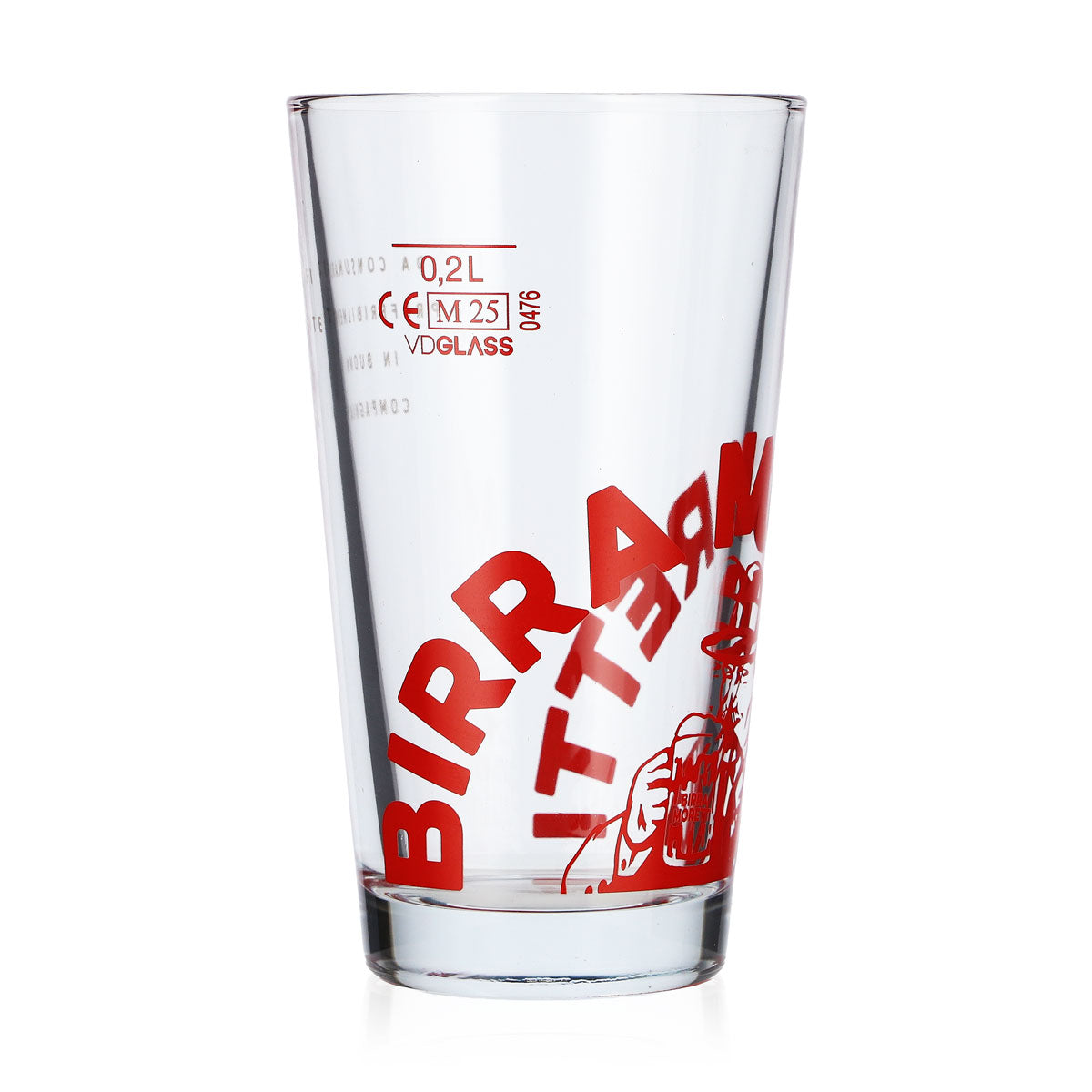 6x Birra Moretti Bier Glas 0,2l Becher rotes Logo Bierglas Willibecher (6er Set) – Ansicht 3