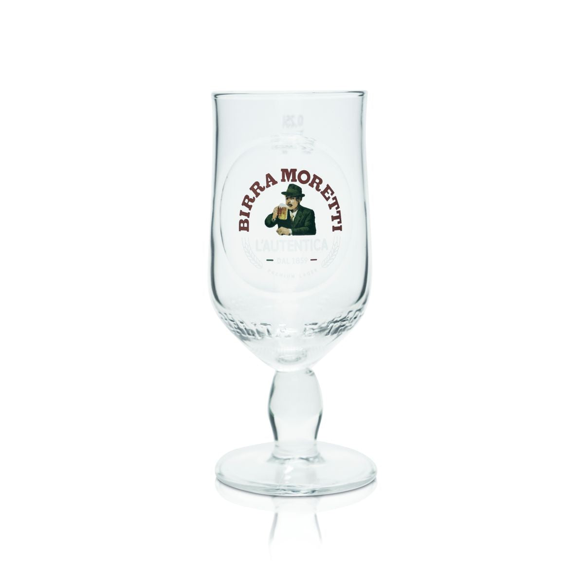 6x Birra Moretti Glas 0,25l Tulpe Bierpokal Glaskontur L'Autentica Pilsner Italy – Ansicht 2