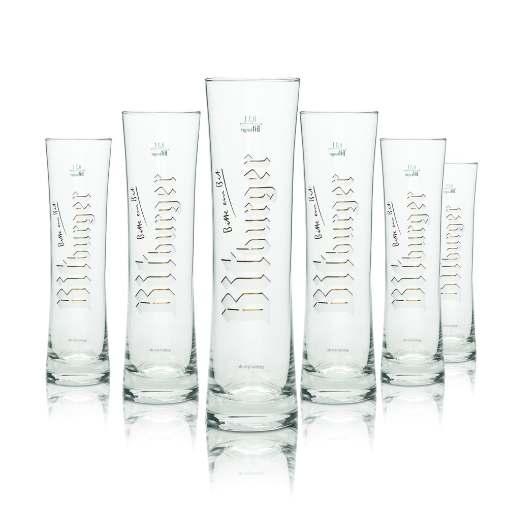 6x Bitburger Bier Glas 0,3l Becher Sahm Willi Gläser Pils Tumbler Pokal Tulpe
