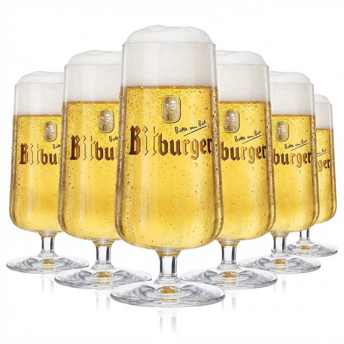 6x Bitburger Bier Glas Pokalgläser 0,2l Biergläser mit NFC-Chip Rastal