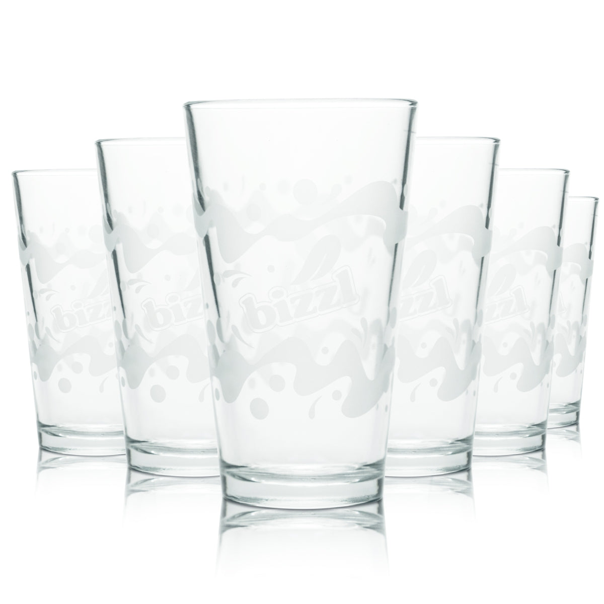 6x Bizzl Glas 0,4l Becher Gläser Limo Softdrink Schorle Zitrone Wasser Gastro