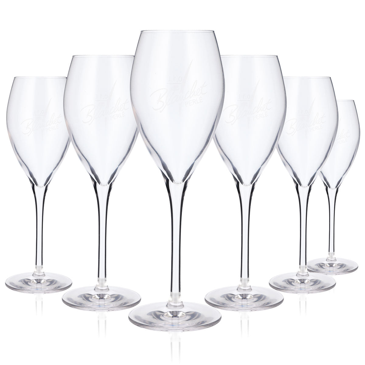 6x Blanchet Wein Sektgläser Cavagläser Glas 0,1l Sektglas