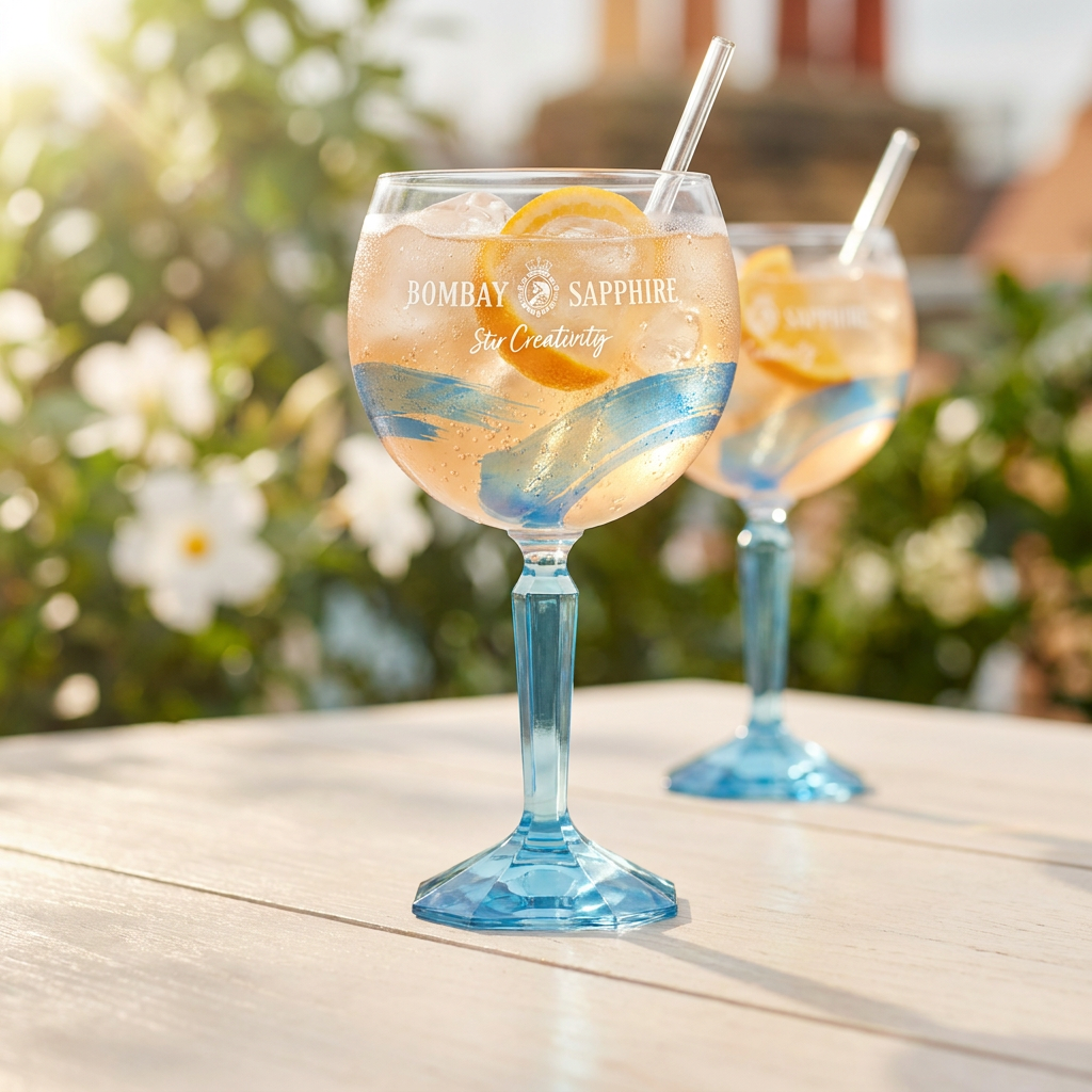 6x Bombay Sapphire Gin Glas Stir Creativity 68cl Gläser Sonderedition Ballon Bar – Ansicht 2
