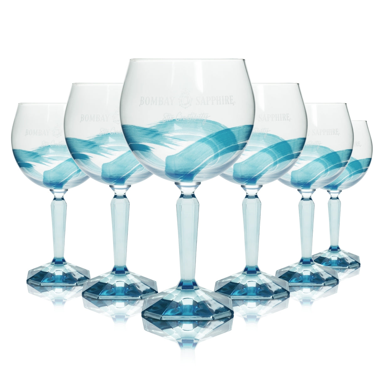 6x Bombay Sapphire Gin Glas Stir Creativity 68cl Gläser Sonderedition Ballon Bar – Ansicht 3