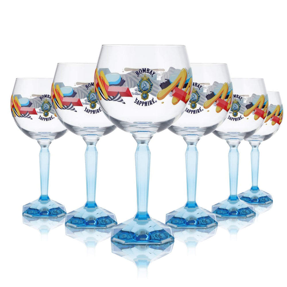 6x Bombay Sapphire Glas 0,48l Ballonglas Stir Creativity Sonderedition Gin Tonic