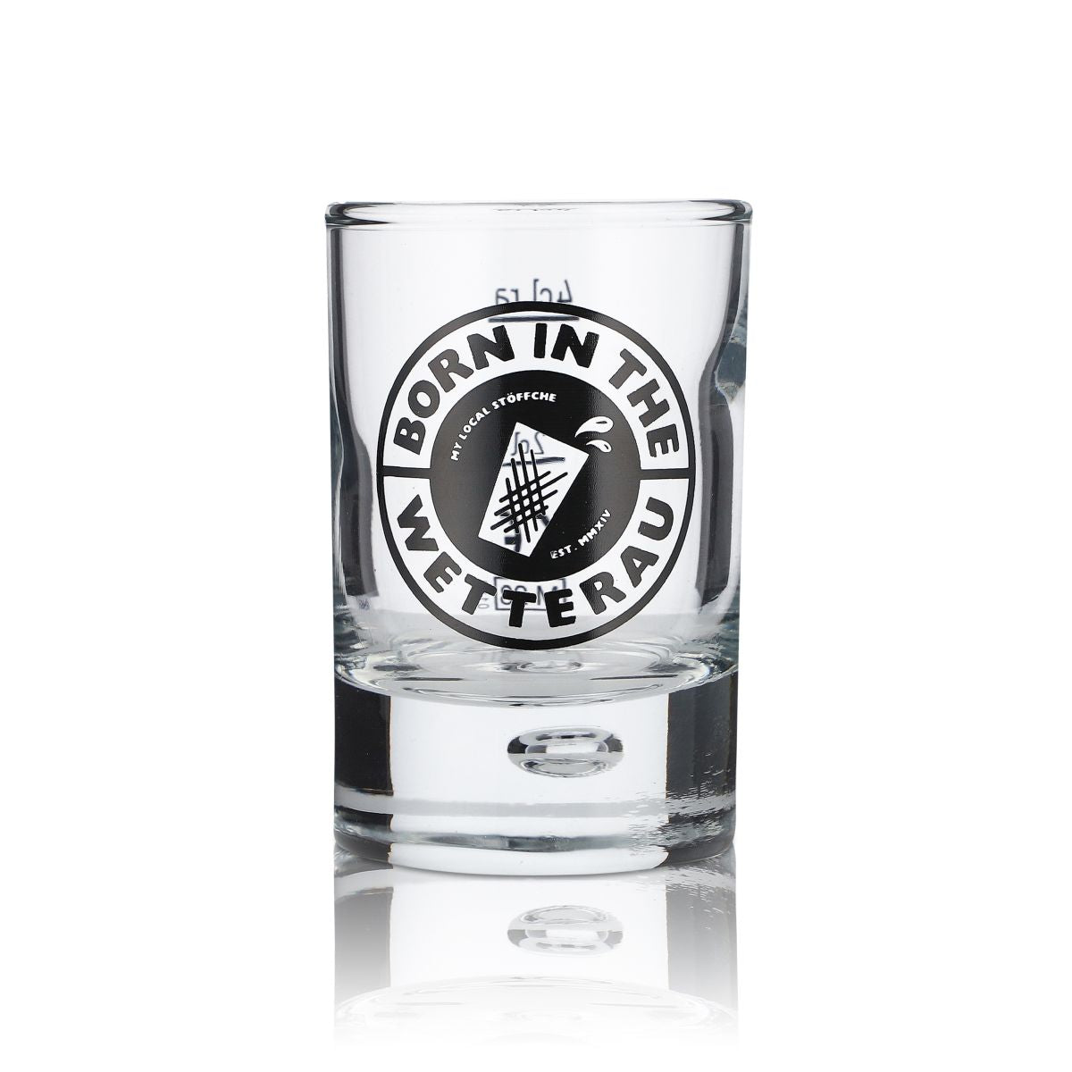 6x Born in the Wetterau Glas 4cl Schnapsglas Kurze Stamper Gläser Set Gastro – Ansicht 2