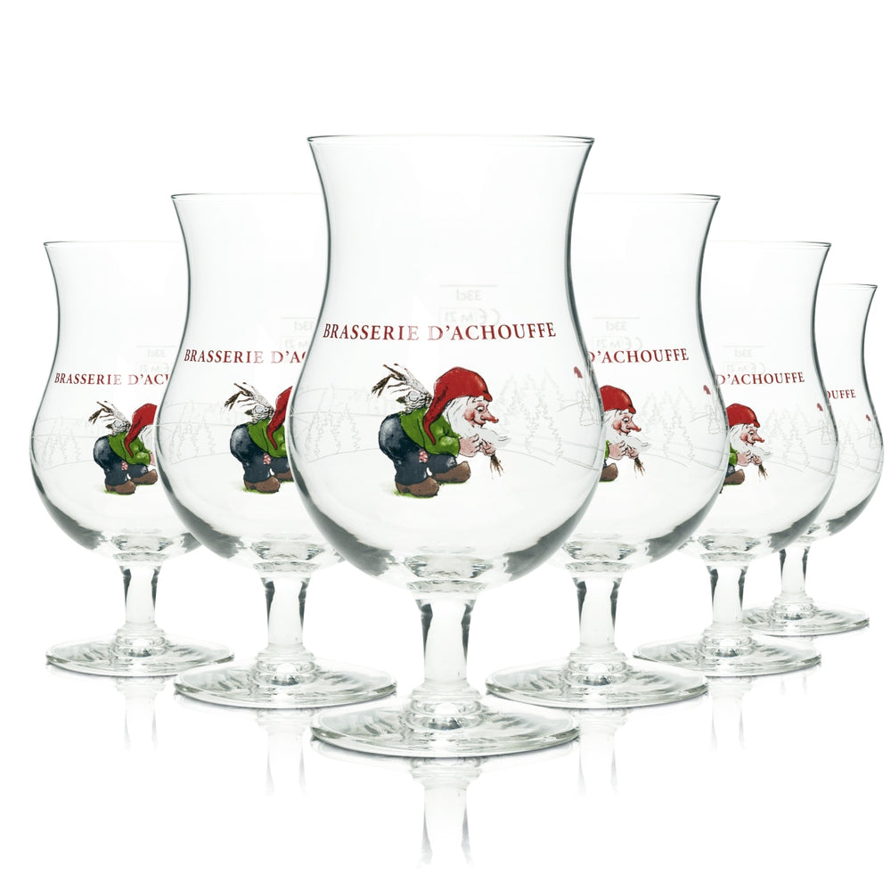 6x Brasserie D' Achouffe Bier Glas 0,33l Pokal Half Pint Craft Beer Zwerg Gläser