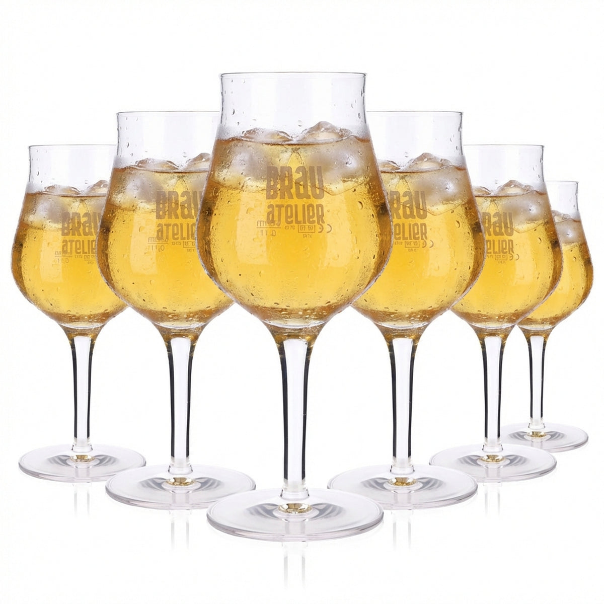 6x Brauatelier Bier Glas 0,42l Biergläser Pokalgläser Stielgläser Sensorik