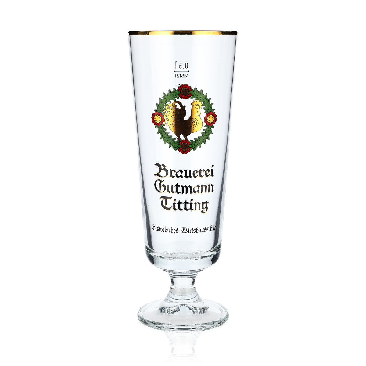 6x Brauerei Gutmann Titting Bier Glas 0,5l Bierpokal Hahn Rastal Brauerstutzen – Ansicht 2