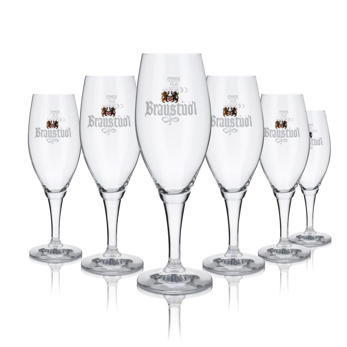 6x Braustübl Glas 0,3l Pokal Pils Tulpe Bier Gläser Set Darmstädter Brauerei