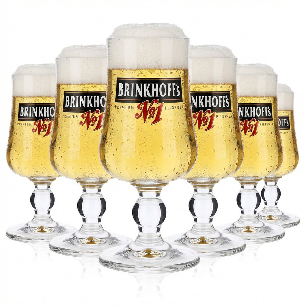 6x Brinkhoffs Bier GlasGläser 0,2l Biergläser Pokal grünes Logo RC