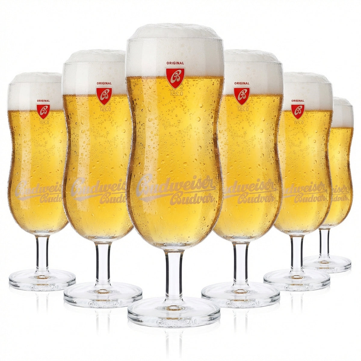 6x Budweiser Bier Glas 0,25L Konturglas Biergläser Designgläser Budvar