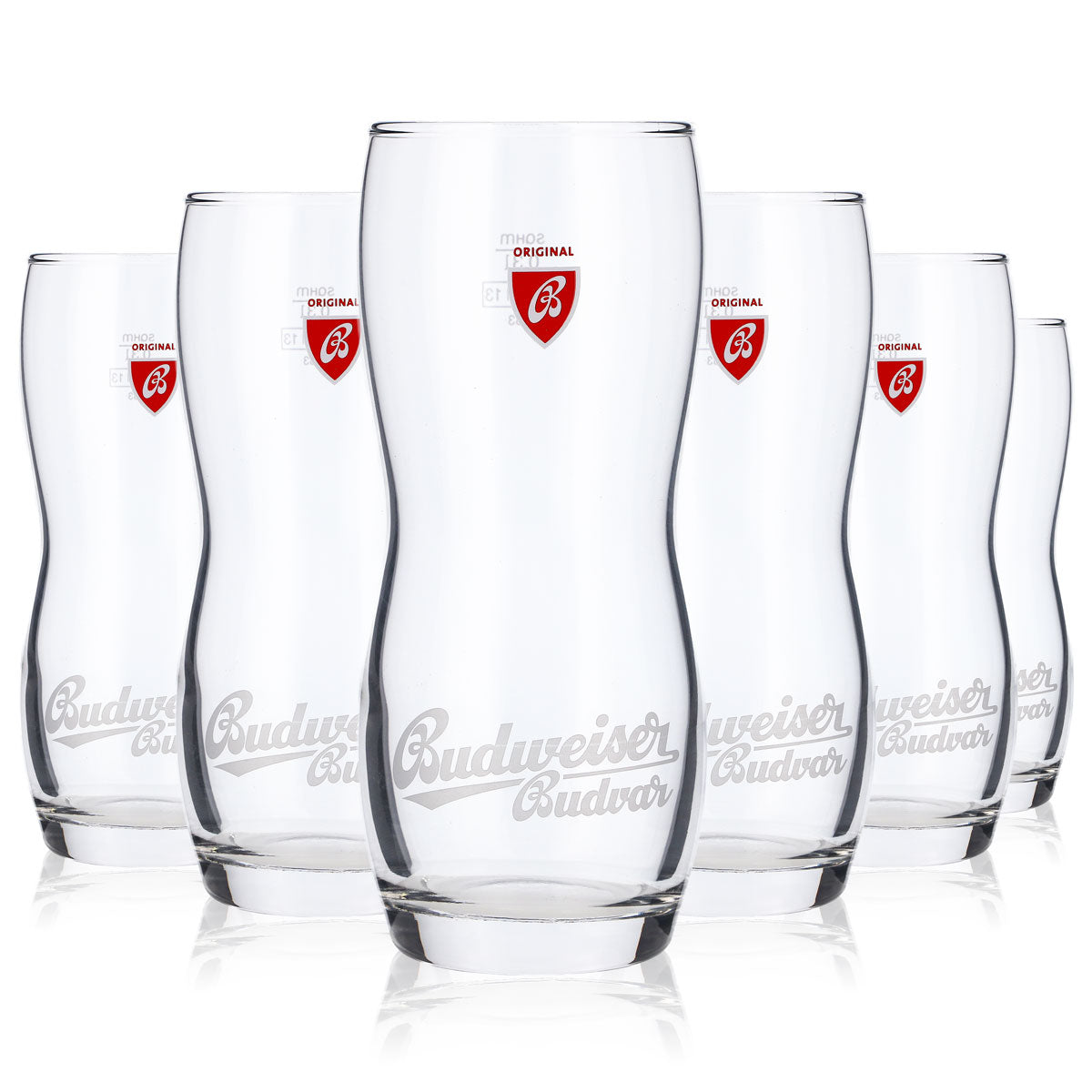 6x Budweiser Bier Glas 0,3L Konturglas Biergläser Designgläser Budvar – Ansicht 5