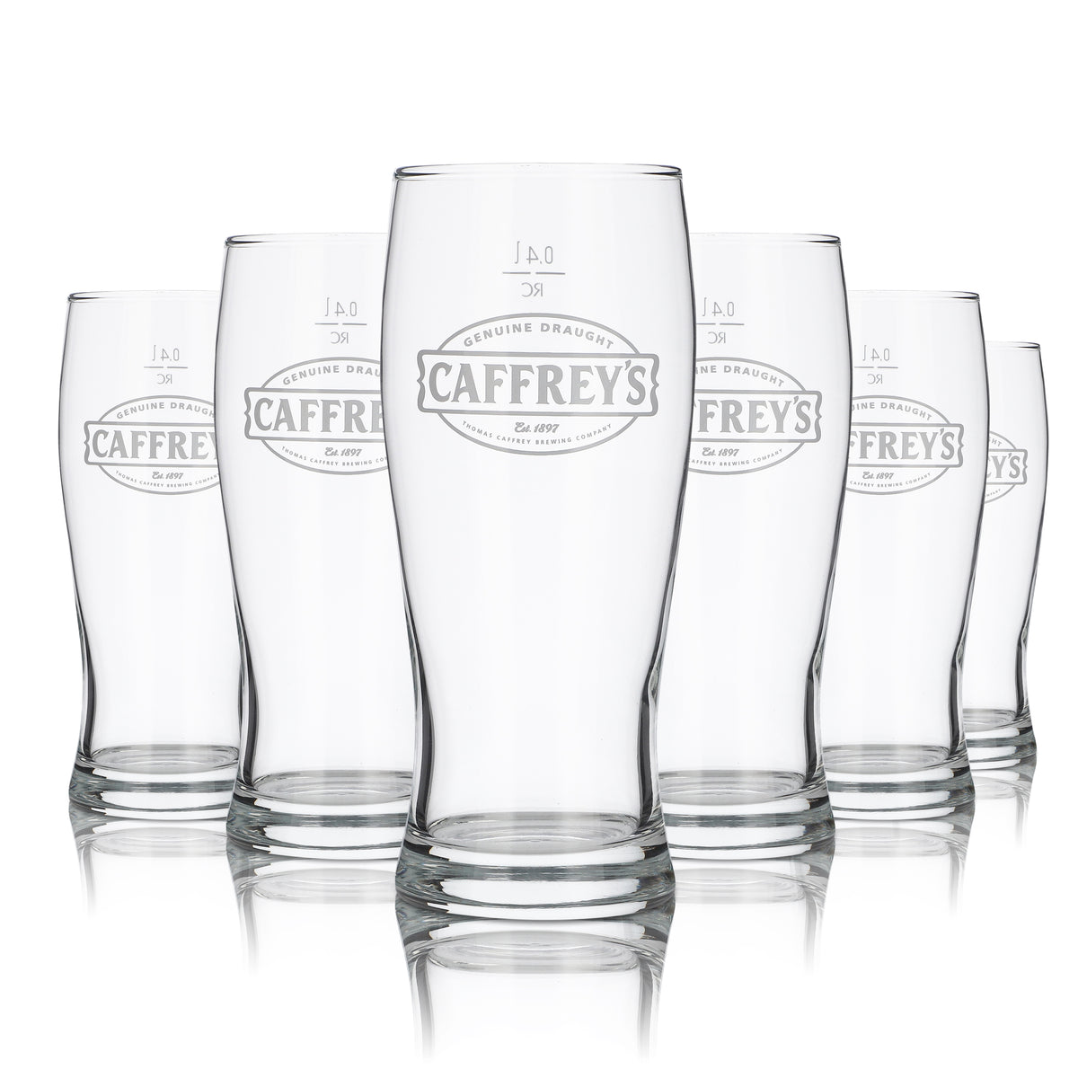 6x Caffreys Glas 0,4l Willibecher Pint Biergläser Set Irish Brewery Draught Beer – Ansicht 5