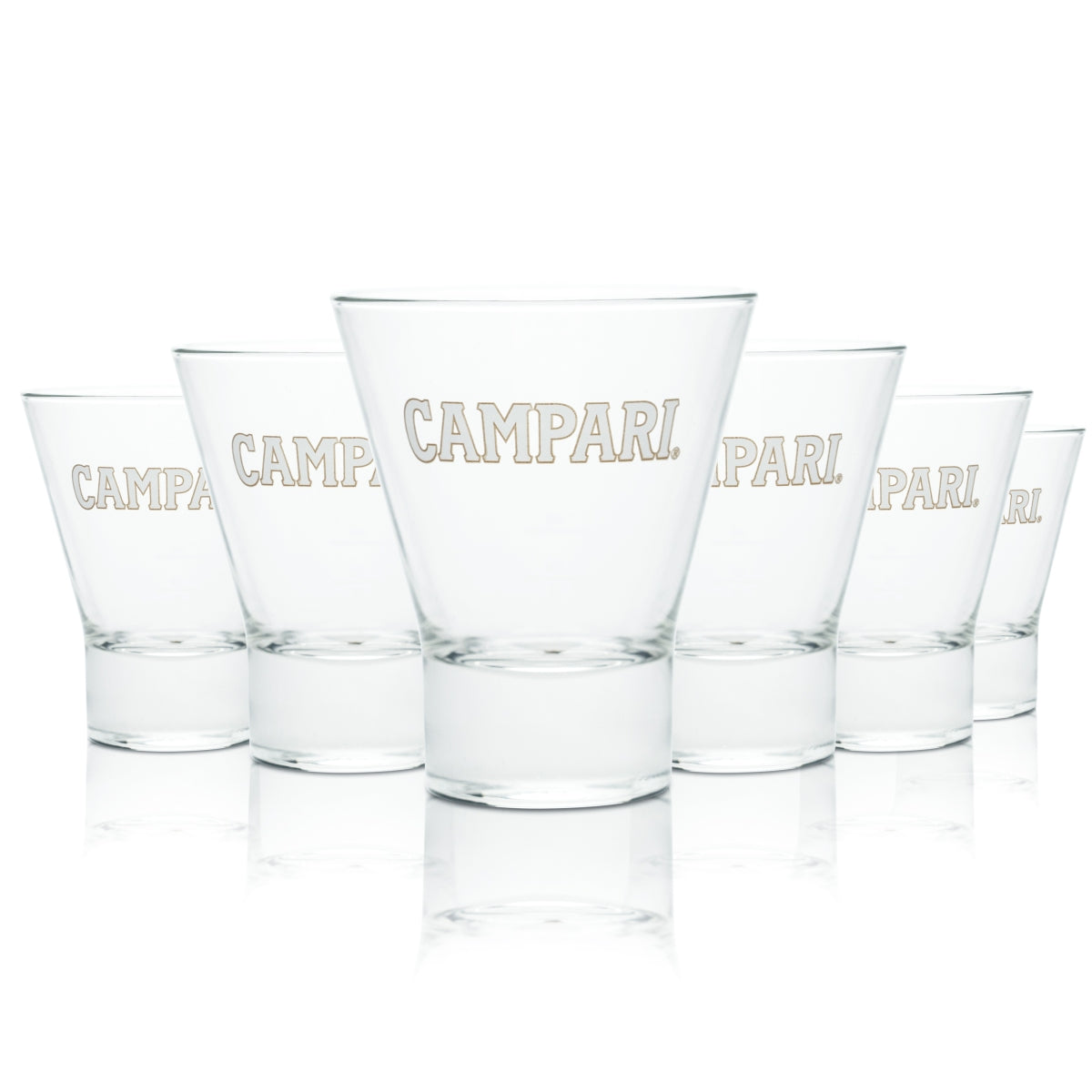 6x Campari Glas 0,25l Tumbler Becher Gläser V-Form Longdrink Spritz Gastro Eiche
