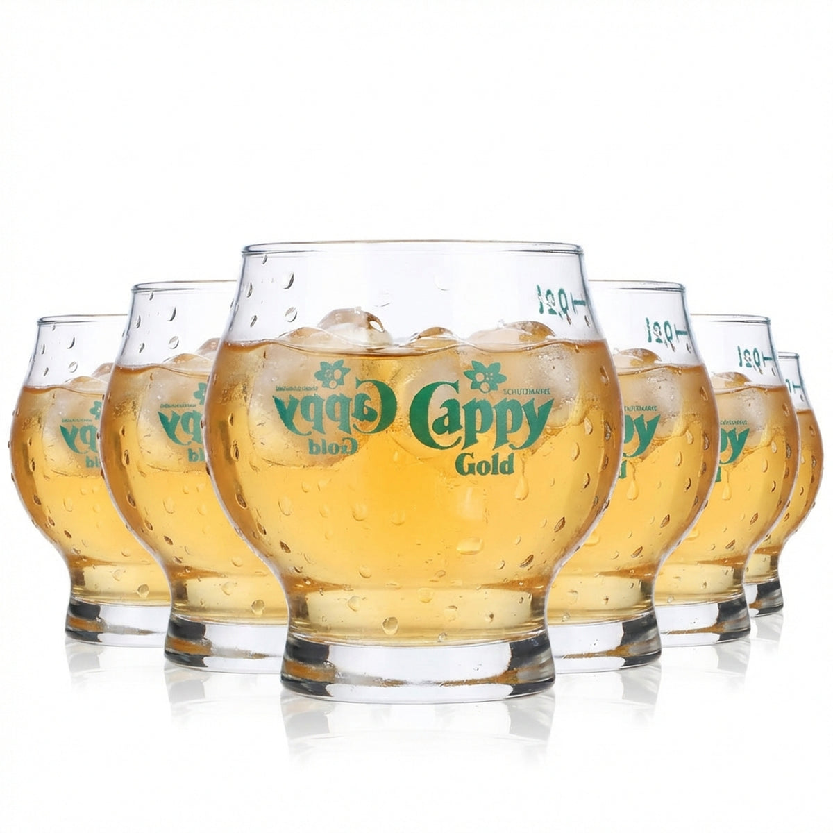 6x Cappy Saft Glas Gläser Saftgläser Fruchtgläser 0,2l Becher rund bauch