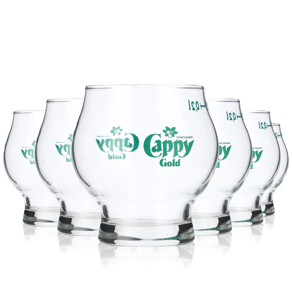 6x Cappy Saft Glas Gläser Saftgläser Fruchtgläser 0,2l Becher rund bauch – Ansicht 6
