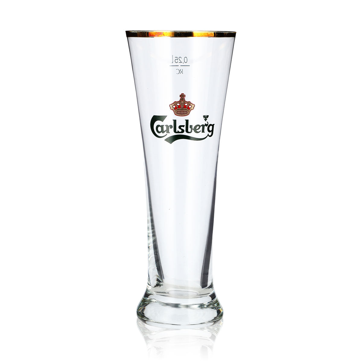 6x Carlsberg Bier Glas 0,25l Pokal Tulpe Goldrand Bierglas Pokalglas (6er Set) – Ansicht 2