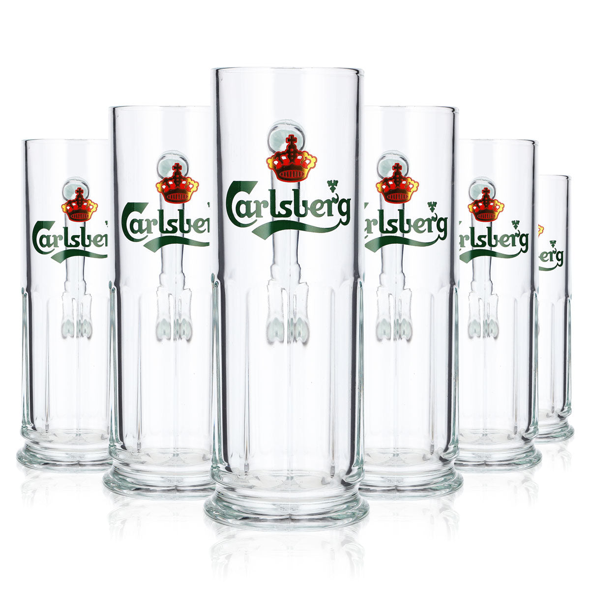 6x Carlsberg Bier Glas 0,3l Krug Relief Sahm