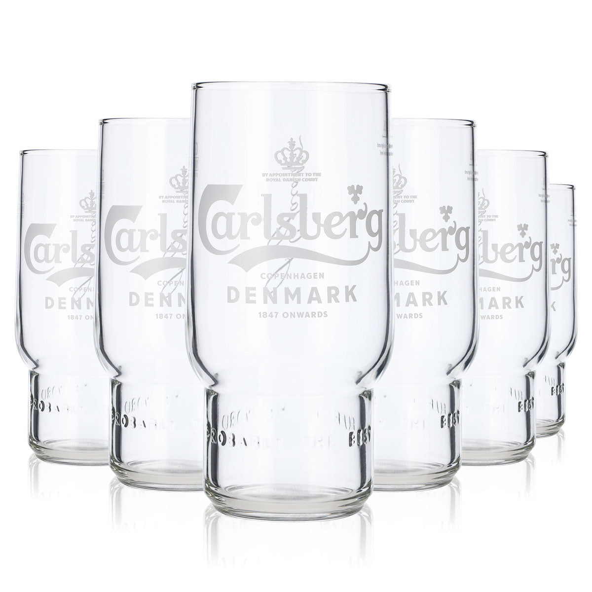 6x Carlsberg Bier Glas 0,5l Biergläser Tumbler Bierglas Becher Weißes Logo – Ansicht 6