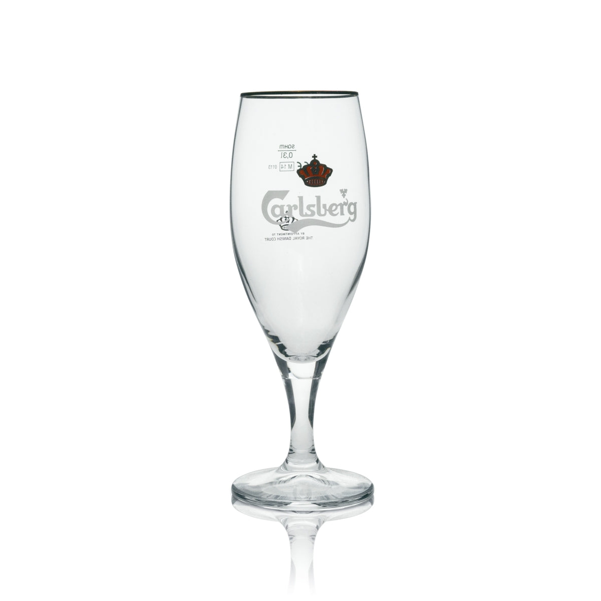 6x Carlsberg Bier Glas Pokal 0,3l Goldrand Sahm – Ansicht 2