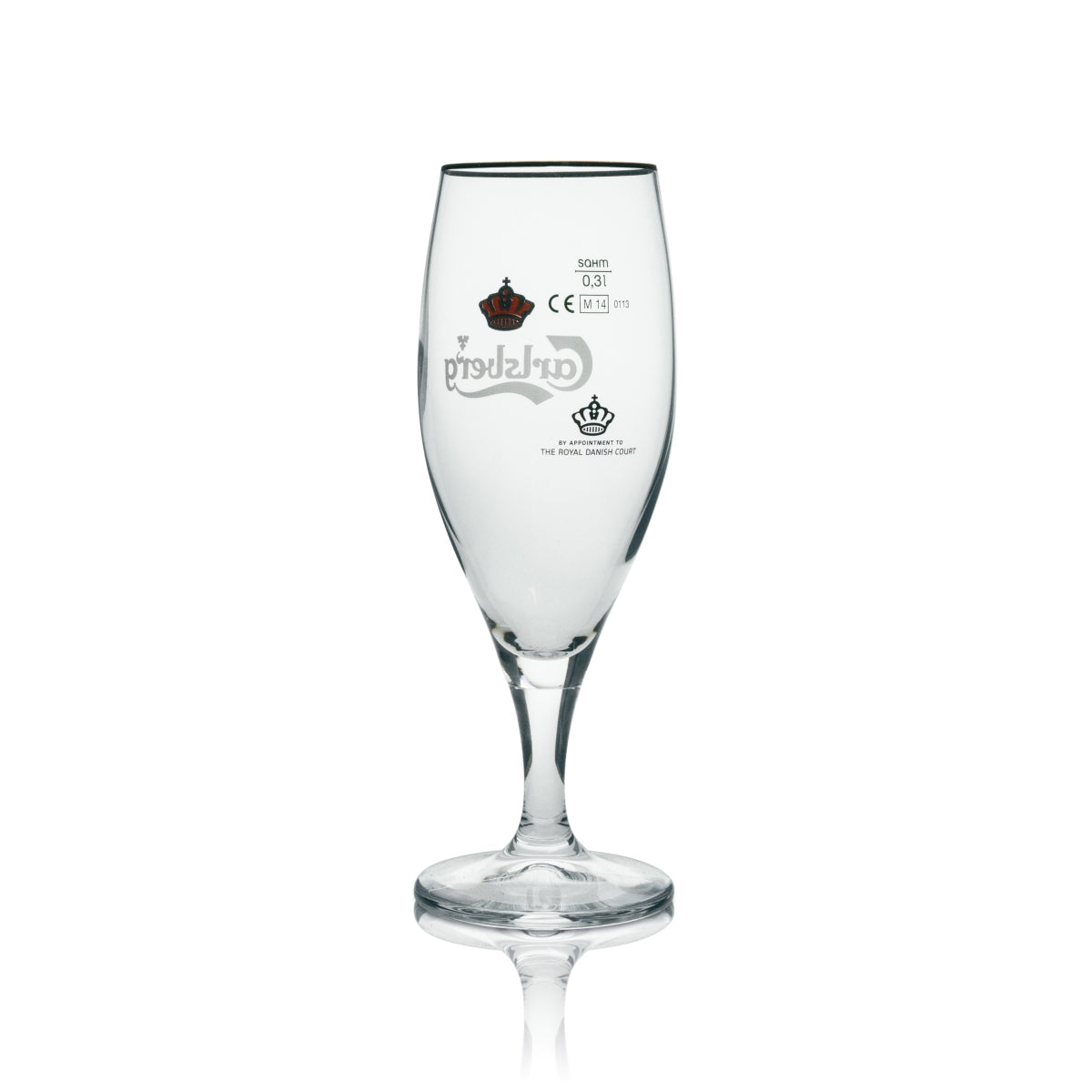 6x Carlsberg Bier Glas Pokal 0,3l Goldrand Sahm – Ansicht 3