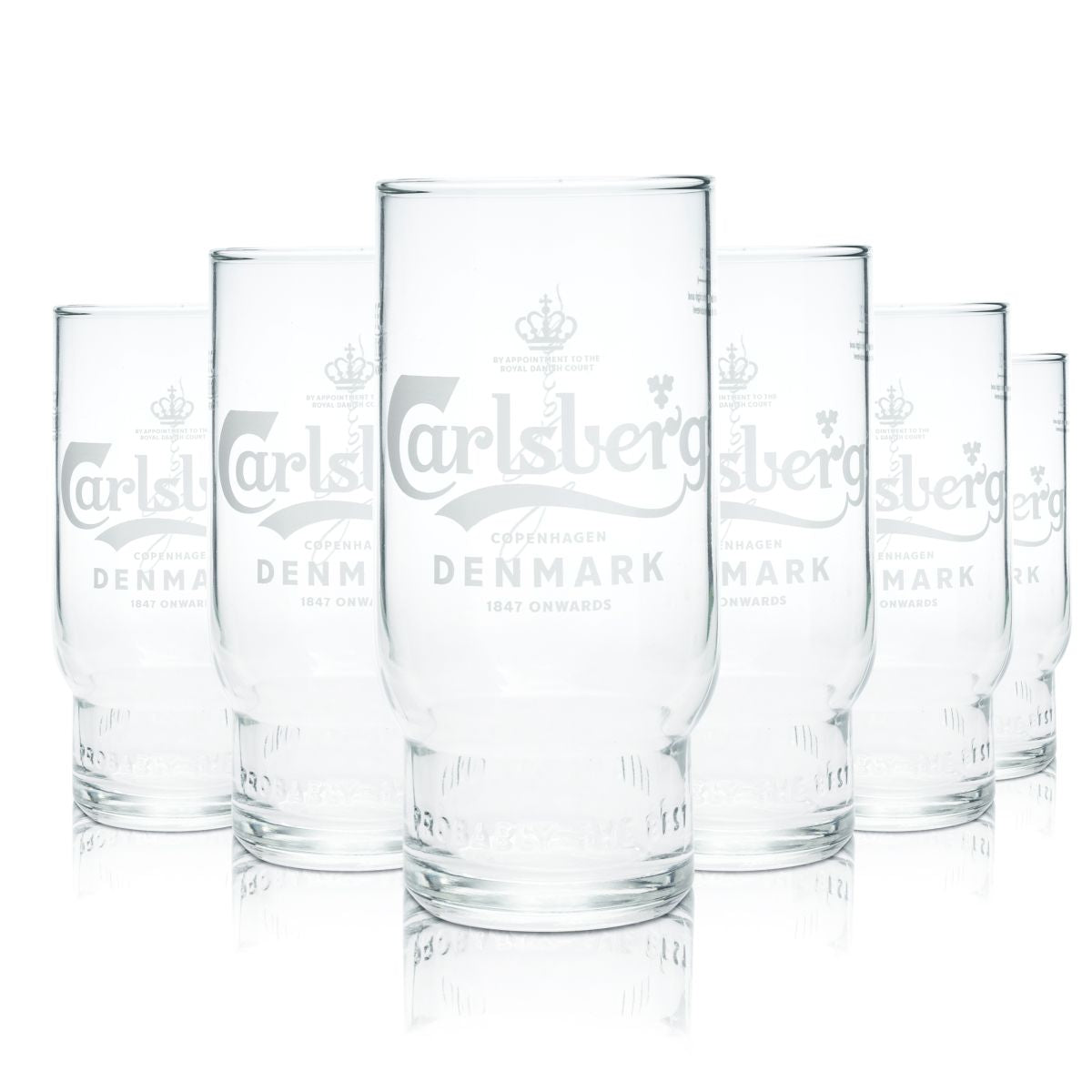 6x Carlsberg Bierglas 0,3l Pokalglas Pilstulpe Brauerei Dänemark International