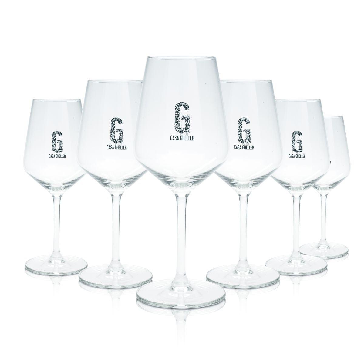 6x Casa Gheller Glas 0,375l Weinglas Carre 35 Secco Aperitif Cocktail Gläser Set